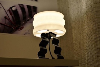onda tavolo lampada luce design camera mobilia 3dprint guidato arte minimalista contemporaneo architettura Natale regalo Casa illuminazione 3d print model - Mito3D