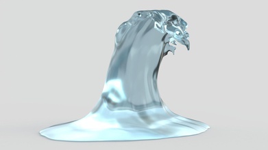 vagues glace sculpture vague mer l'eau océan nautique extrême sport art sculptures croisière 3d print model - Mito3D