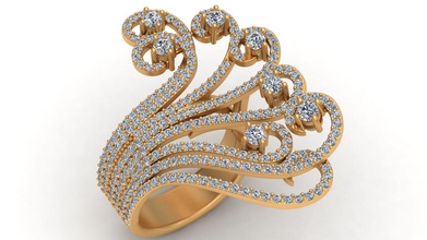 olas moda infinito diamante oro anillo joyería joya brillante imprimible boda mujer niña marca compromiso plata ola lujo anillos 3d print model - Mito3D