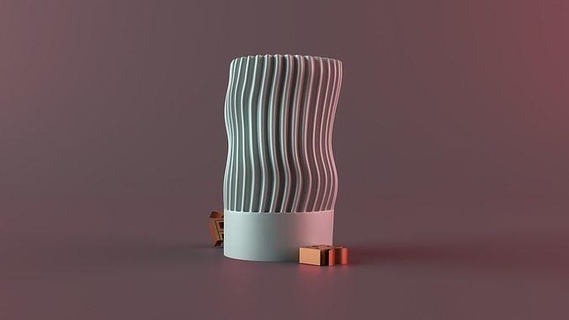 wavy grooved candle stl love decor home homedecor mold holyday cute minimal 3dmodel house 3d print model - Mito3D