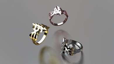 ondulado anillo no 1 la joyería de moda oro plata joya boda las damas compromiso los anillos el 3d print model - Mito3D
