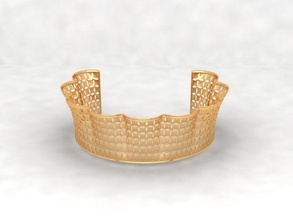 wavy tiled golden bracelet tapered jewelry gold cuff jewellery 3d print printing printable prototyping prototype cast casting joaillerie imprimante bijou bijoux bracelets 3d print model - Mito3D