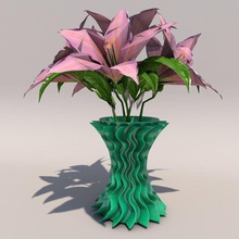 ondulado florero casa 3d la impresión decoración stampa3d 3d print model - Mito3D