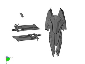 arme épée sentinelle jet illustration avion armée défense isolé militaire Jeux jouets 3d print model - Mito3D