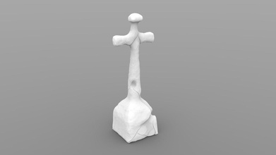 weathered cross headstone tombstone tombstones graveyard crypt gravestone cemetery grave morgue catacomb ghosts cemetary tomb burial mausoleum dead halloween ghost scary spooky sculptures house outdoor 3d print model - Mito3D
