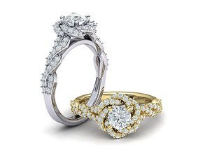 Weberei-twisted halo engagement ring 3dmodel Schmuck in der Weberei twisted-ring spark-ring usa Kanada Diamant-ring 3dring bedruckbar ist 4claw american israel moissanite Versprechen Hochzeit cad Ringe 3d print model - Mito3D