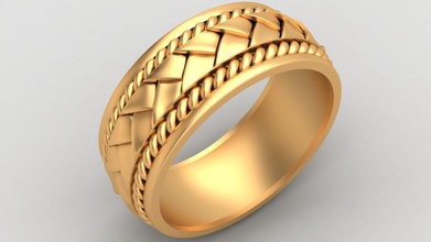 costura boda compromiso oro anillo joyería joya novia diamante tela imprimible moda personas humano arete pulsera cuero blanco clásico anillos 3d print model - Mito3D