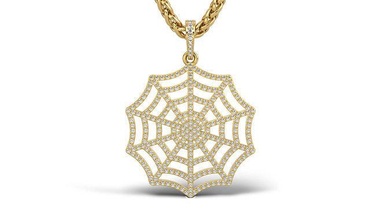 ragnatela ragno pendente calcolo solido oro stampabile argento gioielleria ciondoli regalo contento moda bellezza ghiaccio arte collane 3d print model - Mito3D