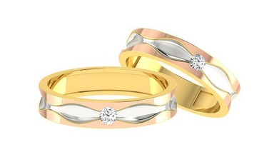 boda bandas pareja promesa anillos compromiso joyería imprimible joya anillo oro novia novio banda platino solitario diseño matrimonio diamante 3d print model - Mito3D