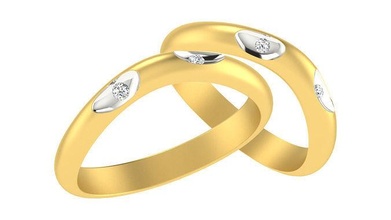 boda bandas Pareja promesa anillos Boda compromiso joyería imprimible joya diamante anillo oro novia novio banda platino matrimonio 3d print model - Mito3D