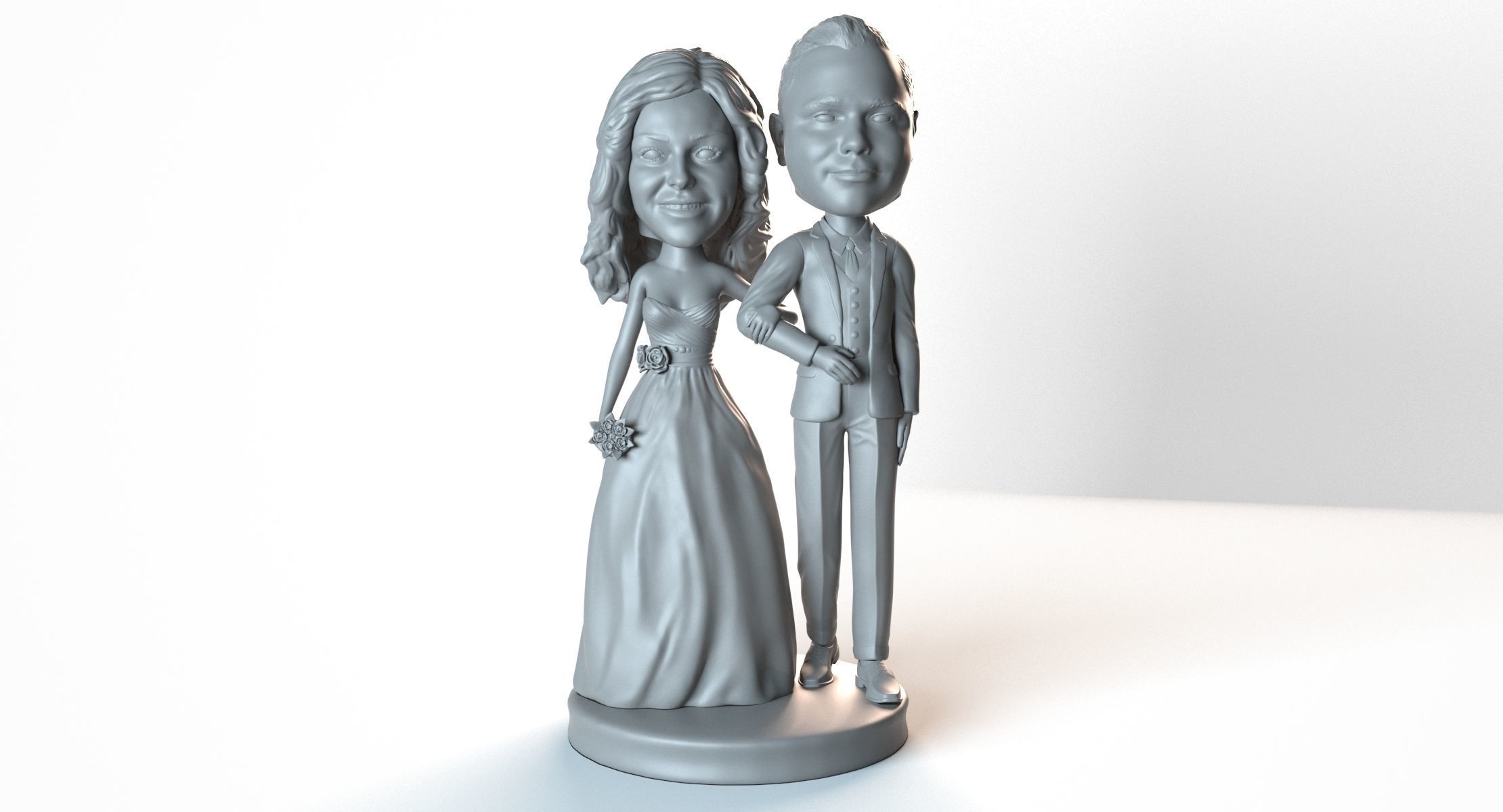 düğün 3d baskı gelin damat kabarcık kafalılar yazdırılabilir şekil vermek bobblehead kutlama minyatür insan insanlar karakter evlilik gerçekçi heykel kadın adam elbise sanat heykeller 3D print model - Mito3D