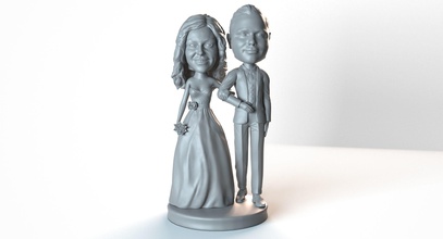 düğün 3d baskı gelin damat kabarcık kafalılar yazdırılabilir şekil vermek bobblehead kutlama minyatür insan insanlar karakter evlilik gerçekçi heykel kadın adam elbise sanat heykeller 3d print model - Mito3D