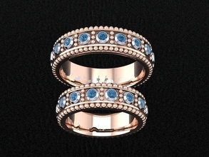 mariage band rings gemmes 3d impression or cnc modèle bijou bijoux argent imprimable bague gemme brillant engagement diamant platine mode beauté bracelet vintag anneaux 3d print model - Mito3D
