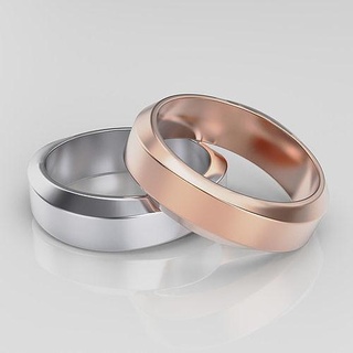 mariage bande Hommes bague argent or bijoux anneaux imprimable 3d gemme brillant diamant blanc Collier engagement beauté bandes 3d print model - Mito3D