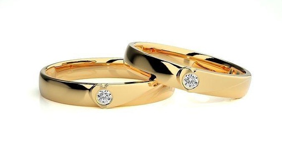 nozze gruppo musicale 0614 185n gioielleria squillare oro stampabile brillante anelli diamante Fidanzamento lusso solitario platino prezioso gemma argento 3d print model - Mito3D