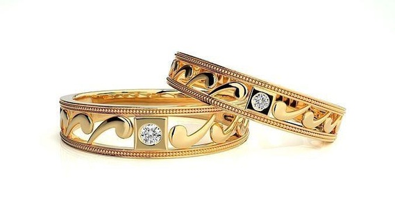 Boda banda 111 joyería joya anillo oro imprimible brillante anillos diamante compromiso lujo solitario platino precioso plata 3d print model - Mito3D