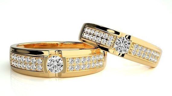 Boda banda 1160 joyería joya anillo oro anillos diamante compromiso Pareja lujo platino plata novia novio bandas imprimible 3d print model - Mito3D