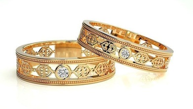 nozze gruppo musicale 1165 gioielleria squillare oro stampabile brillante anelli diamante Fidanzamento lusso solitario platino prezioso 3d print model - Mito3D