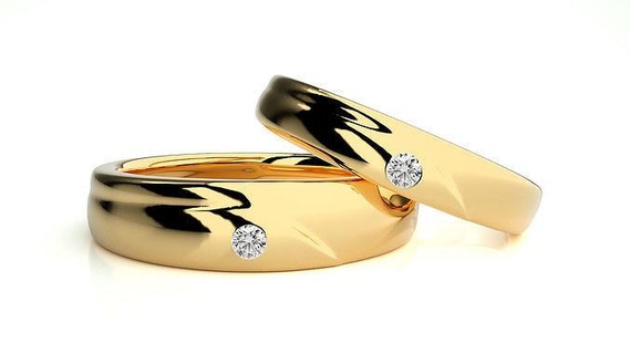 Boda banda 1315 joyería joya anillo oro imprimible brillante anillos diamante compromiso lujo solitario platino precioso Pareja 3d print model - Mito3D