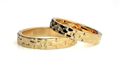 nozze gruppo musicale 1360 gioielleria squillare oro stampabile brillante anelli diamante Fidanzamento lusso solitario platino prezioso 3d print model - Mito3D