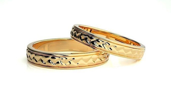 nozze gruppo musicale 1371 gioielleria squillare oro stampabile brillante anelli diamante Fidanzamento lusso solitario platino prezioso coppia 3d print model - Mito3D