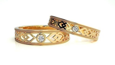 Boda banda 1463 joyería joya anillo oro imprimible brillante anillos diamante compromiso lujo solitario platino precioso 3d print model - Mito3D