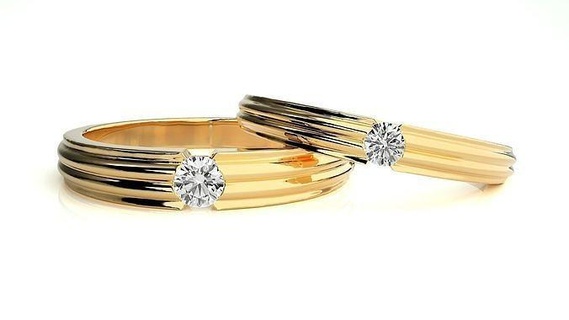 nozze gruppo musicale 1553 gioielleria squillare oro stampabile brillante anelli diamante Fidanzamento lusso solitario platino prezioso gemma argento 3d print model - Mito3D