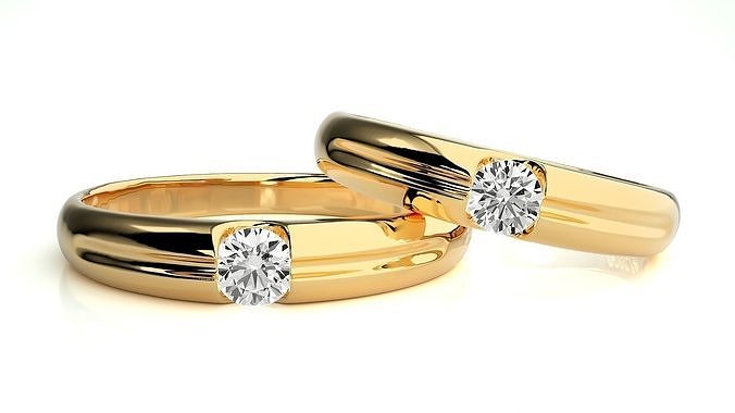 mariage bande 1920 bijoux bague or imprimable brillant anneaux diamant engagement luxe solitaire platine précieux gemme argent 3D print model - Mito3D