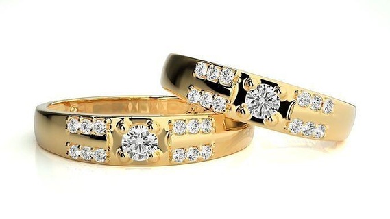 nozze gruppo musicale 1923 gioielleria squillare oro stampabile brillante anelli diamante Fidanzamento lusso solitario platino prezioso gemma argento 3d print model - Mito3D