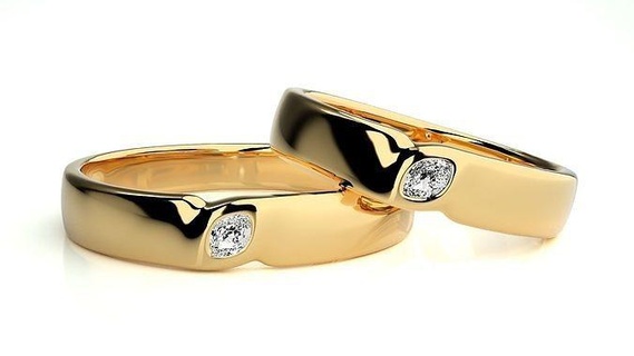 nozze gruppo musicale 266 gioielleria squillare oro anelli diamante Fidanzamento coppia lusso platino argento sposa sposo bande stampabile 3d print model - Mito3D