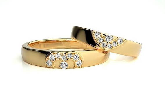 mariage bande 279 bijoux bague or imprimable brillant anneaux diamant engagement luxe solitaire platine précieux gemme argent 3d print model - Mito3D