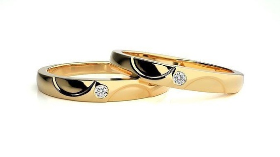 mariage bande 284 bijoux bague or imprimable brillant anneaux diamant engagement luxe solitaire platine précieux gemme argent 3d print model - Mito3D
