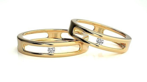 nozze gruppo musicale 287 gioielleria squillare oro stampabile brillante anelli diamante Fidanzamento lusso solitario platino prezioso gemma argento 3d print model - Mito3D