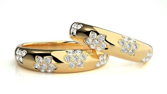 mariage bande 32 bijoux bague or imprimable brillant anneaux diamant engagement luxe solitaire platine précieux gemme argent 3d print model - Mito3D