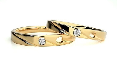 mariage bande 3486 bijoux bague or imprimable brillant anneaux diamant engagement luxe solitaire platine précieux 3d print model - Mito3D