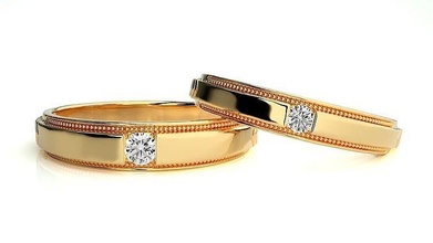 düğün grup 501 takı yüzük altın yüzükler elmas nişan çift lüks platin gümüş gelin damat bantlar 3d print model - Mito3D