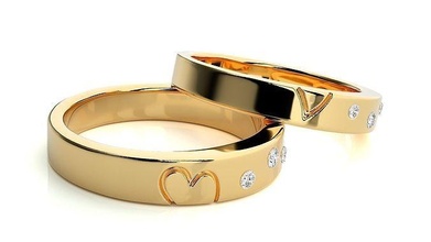 Hochzeit Band 511 Schmuck Ring Gold Ringe Diamant Paar Luxus Platin Silber Braut Bräutigam Bands Engagement 3d print model - Mito3D