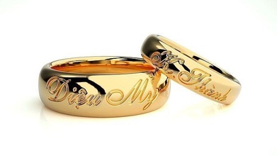 düğün grup 5570 takı yüzük altın yüzükler elmas nişan çift lüks platin gümüş gelin damat bantlar 3d print model - Mito3D