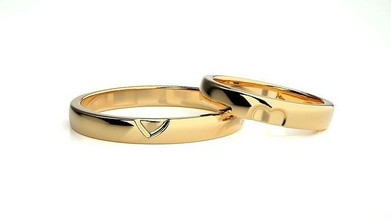 nozze gruppo musicale 5750 gioielleria squillare oro anelli diamante Fidanzamento coppia lusso platino argento sposa sposo bande 3d print model - Mito3D