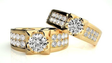 nozze gruppo musicale 6126 gioielleria squillare oro stampabile brillante anelli diamante Fidanzamento lusso solitario platino prezioso 3d print model - Mito3D