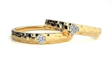Boda banda 6127 joyería joya anillo oro imprimible brillante anillos diamante compromiso lujo solitario platino precioso 3d print model - Mito3D