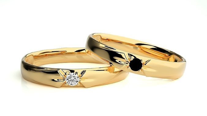 nozze gruppo musicale 614 184n gioielleria squillare oro stampabile brillante anelli diamante Fidanzamento lusso solitario platino prezioso gemma argento 3D print model - Mito3D