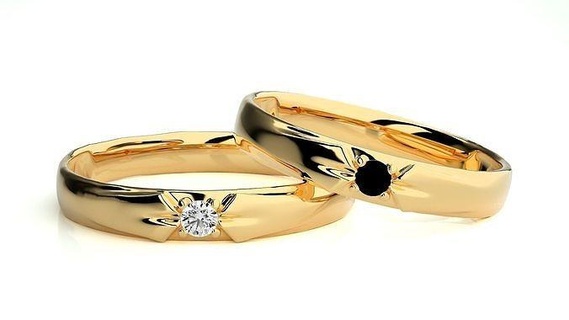 Hochzeit Band 614 184n Schmuck Ring Gold druckbar brillant Ringe Diamant Engagement Luxus Solitär Platin wertvoll Juwel Silber 3d print model - Mito3D