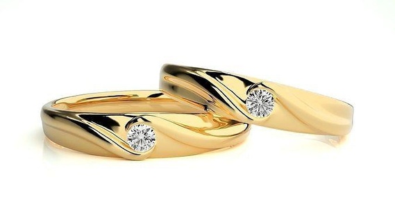 Boda banda 614 168n joyería joya anillo oro imprimible brillante anillos diamante compromiso lujo solitario platino precioso plata 3d print model - Mito3D
