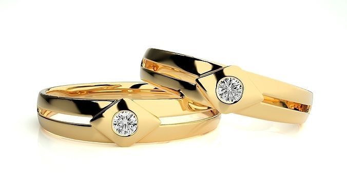 nozze gruppo musicale 614 176n gioielleria squillare oro stampabile brillante anelli diamante Fidanzamento lusso solitario platino prezioso gemma argento 3D print model - Mito3D