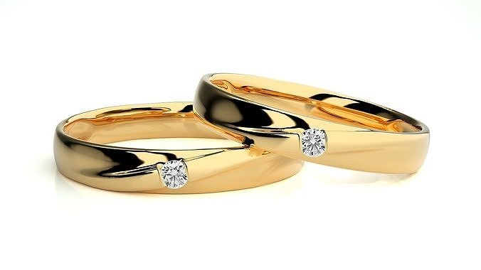 Hochzeit Band 614 187n Schmuck Ring Gold druckbar brillant Ringe Diamant Engagement Luxus Solitär Platin wertvoll Juwel Silber 3D print model - Mito3D