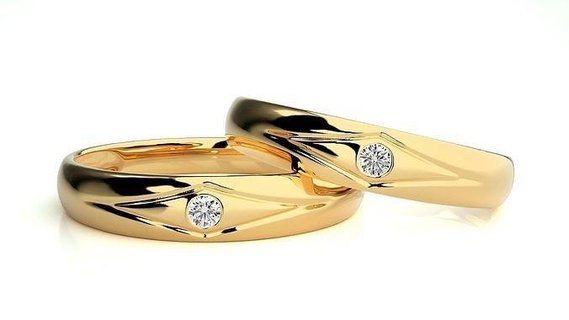 Boda banda 614 190n joyería joya anillo oro imprimible brillante anillos diamante compromiso lujo solitario platino precioso plata 3d print model - Mito3D