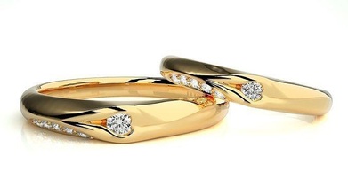 Hochzeit Band 6791 Schmuck Ring Gold Ringe Diamant Engagement Paar Luxus Platin Silber Braut Bräutigam Bands 3d print model - Mito3D