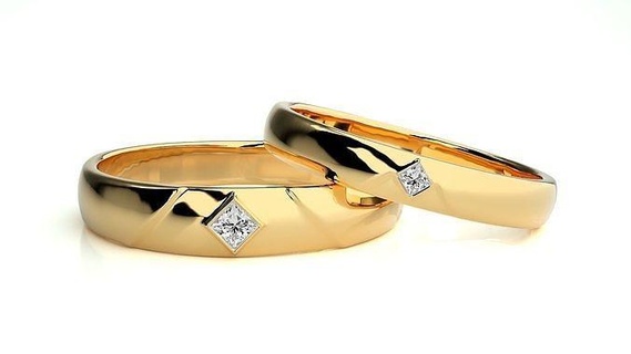 Hochzeit Band 6993 Schmuck Ring Gold druckbar brillant Ringe Diamant Engagement Luxus Solitär Platin wertvoll Paar 3d print model - Mito3D