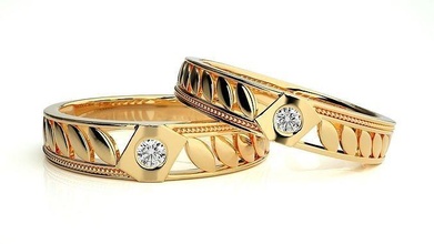 Hochzeit Band 754 Schmuck Ring Gold Ringe Diamant Engagement Paar Luxus Platin Silber Braut Bräutigam Bands 3d print model - Mito3D